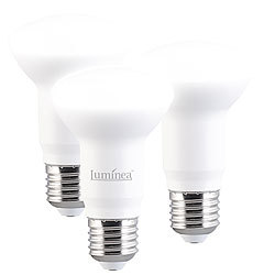 Luminea 3er-Set LED-Reflektor R63 E27, 7W (ersetzt 60W), 630lm, tageslichtweiß Luminea LED-Tropfen E27 R63 (tageslichtweiß)
