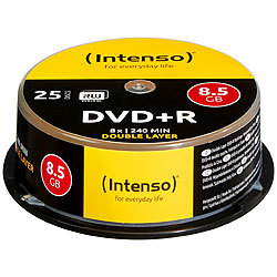 Intenso DVD+R 8,5GB 8x Double Layer, 25er-Spindel Intenso