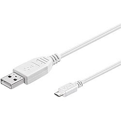 goobay USB-2.0-Daten- und Ladekabel, Micro-USB-B auf USB-A, weiß, 5m goobay 