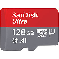 SanDisk Ultra microSDXC, 128 GB, 100 MB/s, Class 10, U1, A1, mit Adapter SanDisk microSD-Speicherkarten UHS U1