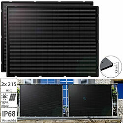 revolt 4er-Set ultradünne Solarmodule (4x215W) + 800-W-WLAN-Mikroinverter revolt Solaranlagen-Set: Mikro-Inverter mit MPPT-Regler und Solarpanel