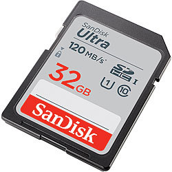 SanDisk Ultra SDHC-Speicherkarte, 32 GB, 120 MB/s, Class 10, U1 SanDisk