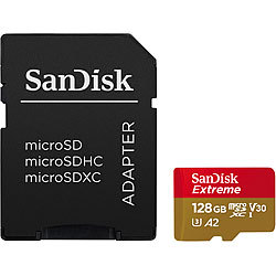 SanDisk Extreme microSDXC (SDSQXAA-128G-GN6MA), 128 GB, 190 MB/s, U3 / A2 SanDisk