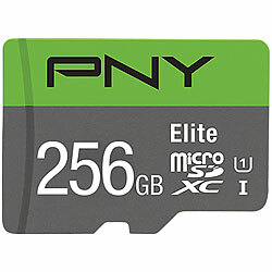 PNY Elite microSD, mit 256 GB und SD-Adapter, lesen bis zu 100 MB/s PNY microSD-Speicherkarten UHS U1