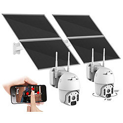 7links 2er-Set Pan-Tilt-Überwachungskameras, 2K, WLAN, Akku, 25 W Solarpanel 7links Hochauflösende Pan-Tilt-WLAN-Überwachungskameras mit Solarpanel