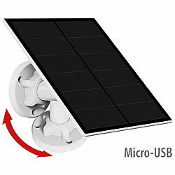 revolt 4er Universal Solarpanel für Akku IP Kameras mit Micro USB Port revolt Solarpanele mit Micro-USB-Anschluss für Akku-Überwachungskameras