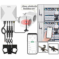 Luminea Home Control 3-Phasen-WLAN-Stromzähler inkl. 2 WLAN-Steckdosen Luminea Home Control
