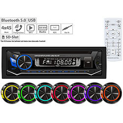 Creasono MP3-Autoradio, CD, Bluetooth, Freisprechfunktion, USB, SD, 4x45W Creasono 1-DIN-Autoradios mit CD-Player, Bluetooth und Fernbedienung
