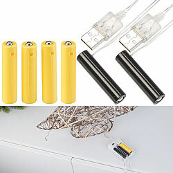 revolt 2er-Set Universal-USB-Batterie-Adapter, ersetzt bis zu 6 AAA-Batterien revolt USB-Batterie-Netzteil-Adapter für Batterien Typ AAA / Micro