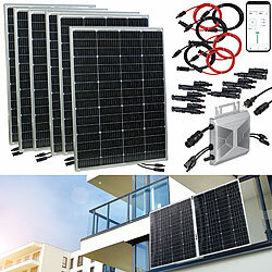revolt Solar-Set: 800-Watt-Mikroinverter, 6x 150-W-Solarmodul, Einspeisekabel revolt
