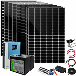 DAH Solar WLAN-Solar-Hybrid-Inverter mit 8x 425-W-Solarmodulen & 2x LiFePO4-Akku DAH Solar Off-Grid-Solaranlagen mit Solarpanel, LiFePO4-Akku und MPPT-Laderegler