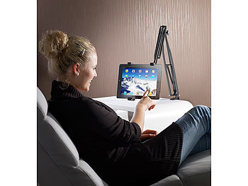 Callstel Stabiler XXL-Tablet-Schwenkarm zur Tisch-Montage, auch für iPad Pro