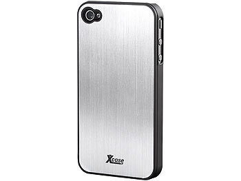 Xcase Schutzcover mit Alu-Blende für iPhone 4/4s, silber
