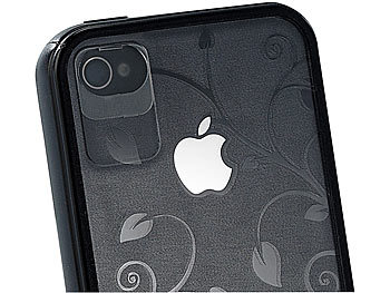 Xcase 2in1-Schutzcover m. integriertem Staubschutz für iPhone 4/4s, schwarz