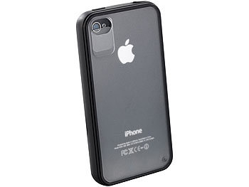 Xcase 2in1-Schutzcover m. integriertem Staubschutz für iPhone 4/4s, schwarz