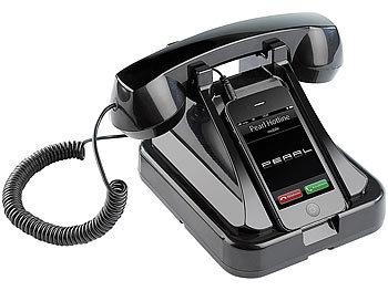 Callstel Telefonständer mit Retro-Hörer für Smartphones mit 3,5-mm-Klinke