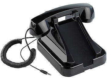 Callstel Telefonständer mit Retro-Hörer für Smartphones mit 3,5-mm-Klinke