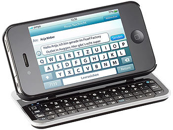 Callstel Keyboard-Case für iPhone 4, 4s, beleuchtet, neigbar (refurbished)