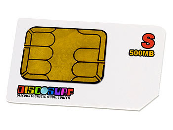 SIM-Karte mit Datentarif "discoSURF S" 500 MB (7,95 Euro pro Monat)