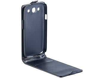 Xcase Stilvolle Klapp-Schutztasche für Samsung Galaxy S3, schwarz