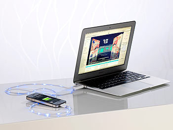 Callstel Lauflicht-Ladekabel für iPhone, iPad, iPod mit Dock-Connector