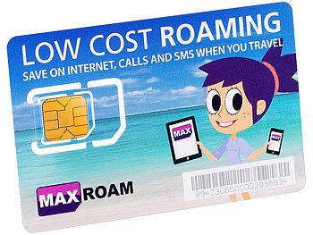 MaxRoam Prepaid Roaming-SIM-Karte, inklusive 30 Euro Guthaben