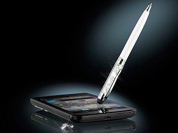 Callstel 2in1-Kugelschreiber mit Touchscreen-Stift in Diamant-Optik
