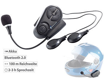 Motorrad-Helm Headset, Bluetooth: Callstel Intercom-Freisprecheinrichtung mit Bluetooth,  für Motorradhelm, 100 m