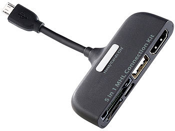 Callstel 5in1 MHL-Adapter HDMI, USB, SD für Smartphones und Tablets