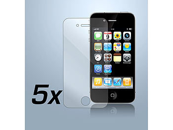 Somikon Displayschutzfolie für für iPhone 4/4s, glasklar 5er-Set