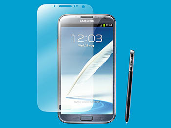 PEARL Displayschutz für Samsung Galaxy Note 2 gehärtetes Echtglas, 9H