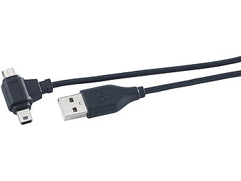 Callstel 2in1: Lade-/Datenkabel USB auf Mini- und Micro-USB, 1 m