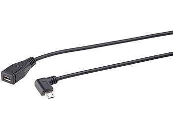 Callstel Micro-USB-Verlängerungskabel mit 90°-Winkelstecker, 1,8 m