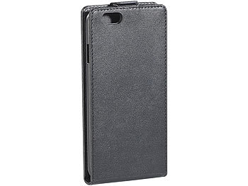 Xcase Stilvolle Klapp-Schutztasche für iPhone 4/4s, schwarz