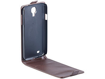 Xcase Stilvolle Klapp-Schutztasche für Samsung Galaxy S4, braun