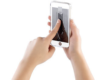 Somikon Randloses Displayschutz-Cover für iPhone 6/s Echtglas 9H, weiß