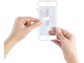 Somikon Randloses Displayschutz-Cover für iPhone 6/s Echtglas 9H, weiß