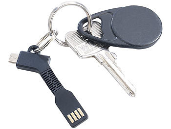 Callstel Ladekabel-Schlüsselanhänger mit Micro-USB-Anschluss