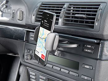Lescars 4er-Set Kfz-Smartphone-Halterungen für CD-Laufwerk, mit Kugelgelenk