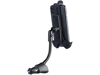 Callstel Kfz-Halterung für Smartphones 4,7"- 6,5", 2 USB-Ladeports, 4,8 A, 24 W
