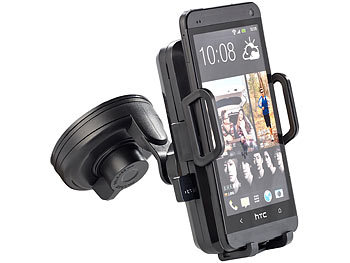 Callstel Kfz-Smartphone-Halter mit Induktions-Ladefunktion, 2 A, Qi-kompatibel
