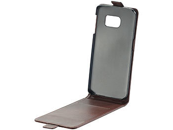 Xcase Stilvolle Klapp-Schutztasche für Samsung Galaxy S6 edge, braun