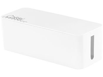 Callstel 2er-Set Kabelboxen groß, 40,8 x 15,8 x 13,4 cm, weiß