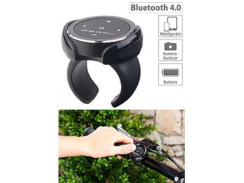 Lenkradfernbedienung, Bluetooth: auvisio Media-Fernbedienung für iOS & Android, Bluetooth 4.0, Kamera-Auslöser