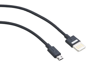 Ladekabel Samsung S7: Callstel Lade- & Datenkabel USB auf Micro-USB, zweiseitige Stecker, 100 cm