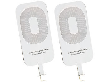 Qi Induktions-Ladegerät: Callstel Qi-komp. Receiver-Pad für iPhone 6/7/s und iPhone 6/7/s Plus - 2er Set
