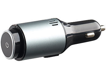 Callstel Knopf-Headset mit Kfz-Ladestation, Bluetooth 4.0, 2 USB-Ladeports