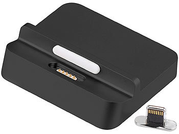 Callstel Docking-Ladestation für iPhone & iPad, mit magnetischem 8-Pin-Stecker