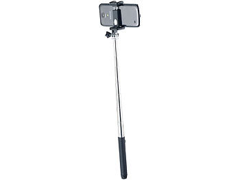 Somikon Mini-Selfie-Stick für Smartphone & Action-Cam, mit Bluetooth, 14-70 cm