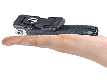 Somikon Mini-Selfie-Stick für Smartphone & Action-Cam, mit Bluetooth, 14-70 cm